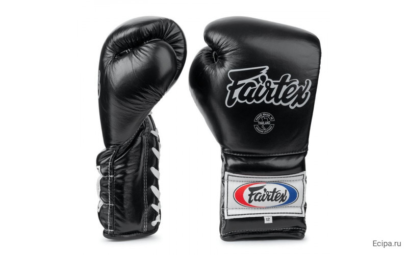 Боксерские перчатки на шнурке Fairtex BGL7 black 10 oz