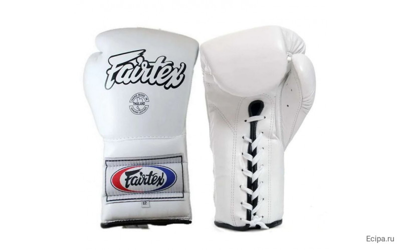 Боксерские перчатки на шнурке Fairtex BGL7 white 12 oz