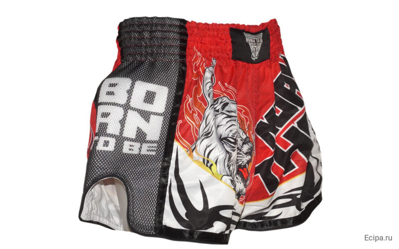 Шорты для бокса BORN TO BE TIGER WHITE-RED S