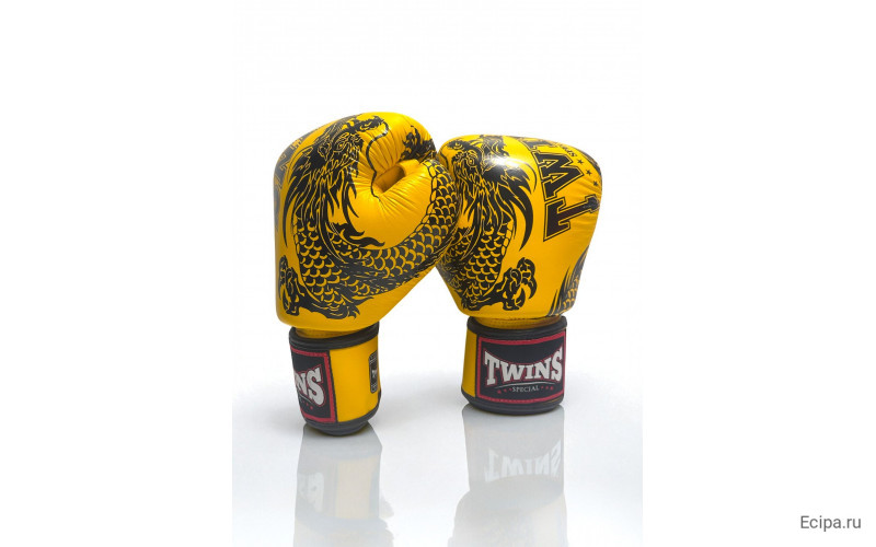 Боксерские перчатки Twins Special FBGVL3-49 yellow black 12 oz
